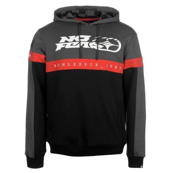 Sweat Shirt à Capuche NO FEAR Homme Type Monster Energy & Red Bull (S - Rouge)