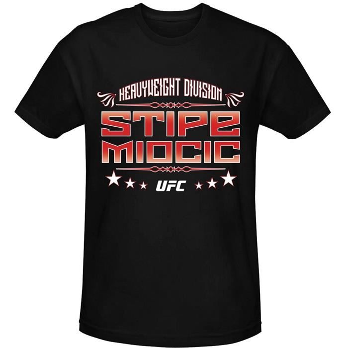 Homme Fashion Pas Cher Homme Tee Shirt Ufc Stipe Miocic Graphic Noir Imprimé Tee Shirt