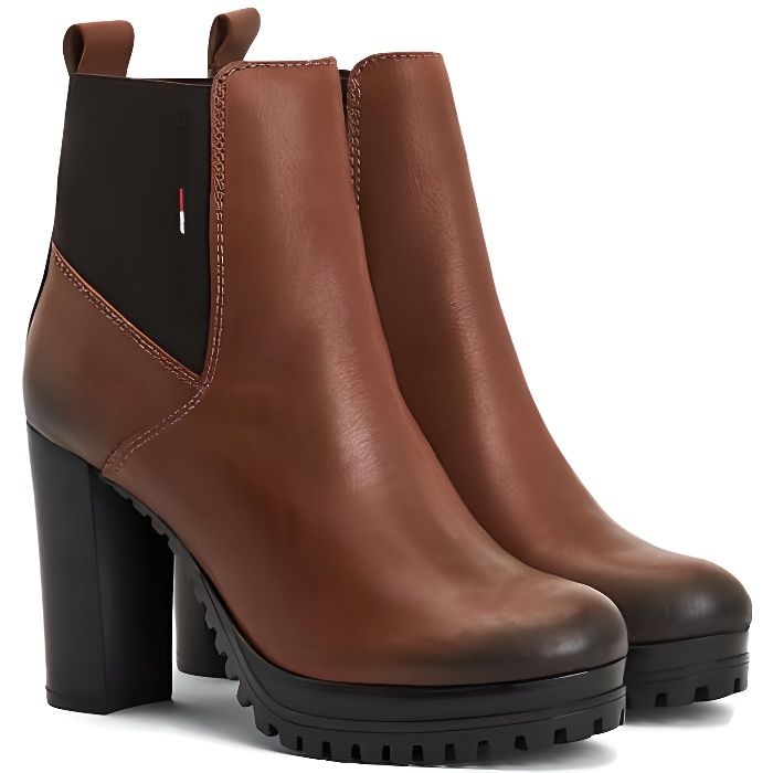 BOTTINES ESSENTIAL EN CUIR À TALON TOMMY HILFIGER