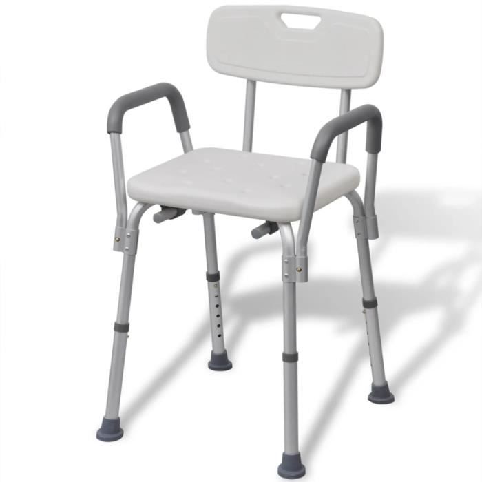 Chaise de douche Aluminium Blanc
