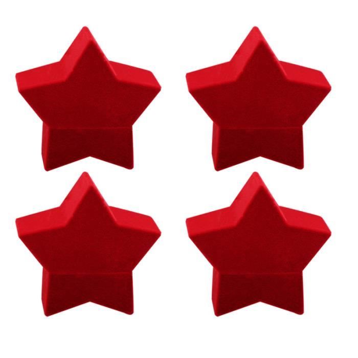 4pcs rouge Creative Pentagram forme à bijoux collier boucle d'oreille Bague boîte d'emballage de Noël COFFRET DE MAQUILLAGE