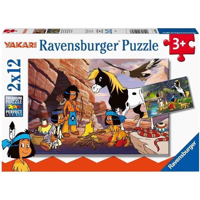 Puzzle Ravensburger 05069 Voyage avec Yakari 2 x 12 pièces.