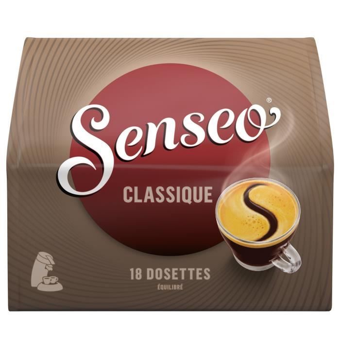 LOT DE 12 - SENSEO Classique - 18 Dosettes Souples - Café 125G