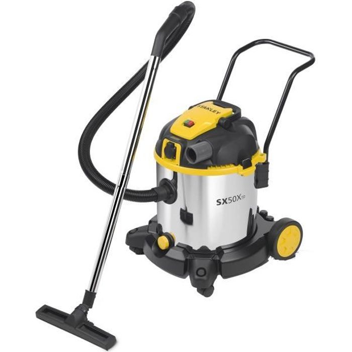 STANLEY Aspirateur eau et poussière 1600 W cuve 50 L en inox avec prise pour outil électroportatif