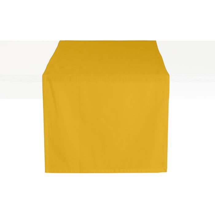 Chemin de table coton CEREMONY 50 x 150 Safran