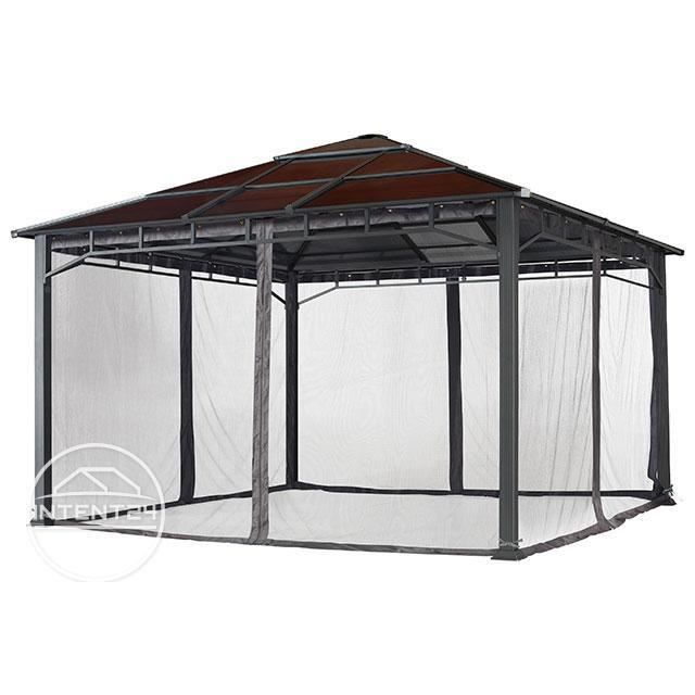 Moustiquaires (4 toiles) pour tonnelle de jardin Sunset Deluxe 04x04, gris