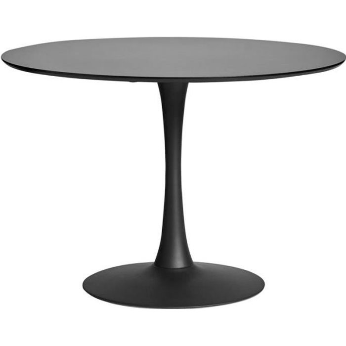 Table de repas ronde Noire pied central - STILL - L 110 x l 110 x H 75