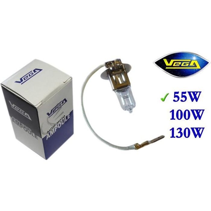 1 ampoule Vega® Halogène 'Maxi' H3 55W PK22s Marque Française Homologuée 12V