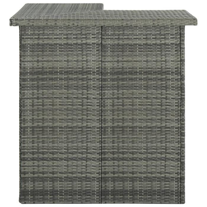 Table d'angle de bar Gris 100x50x105 cm Résine tressée YIN