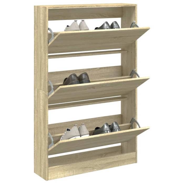 vidaXL Armoire à chaussures chêne sonoma 80x21x125 5cm bois ingénierie 839926