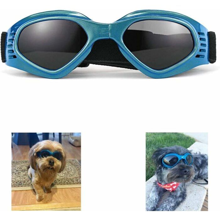Comparer les prix de Lunettes de Protection UV pour Chien Pliables et Confortables Bleu YYV
