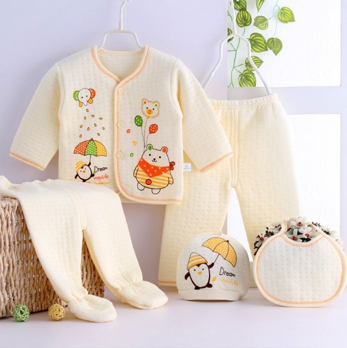 Ensemble Vêtement Bébé Fille Hiver - Pyjama Manche Longue + Pantalon + Bandeau - 0-24 Mois - Coton Doux