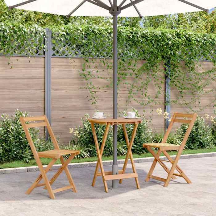 VidaXL Table Pliable Jardin Acacia 40x40x40 Cm - Table Basse Extérieure Patio