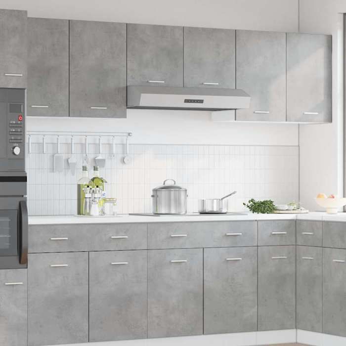 RemiseArmoire de rangement suspendue Pour cuisine - Meuble haut Lyon Gris béton 50 x 31 x 60 cm Aggloméré JILIMAISON2025