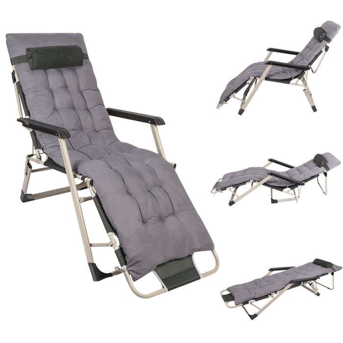 Chaise Longue De Jardin Pliante URBNLIVING - 5 Positions D'Inclinaison - Résistante Aux Intempéries - Plastique Durable - Anthracite Ou Blanc Chaise Longue Jardin Leroy Merlin