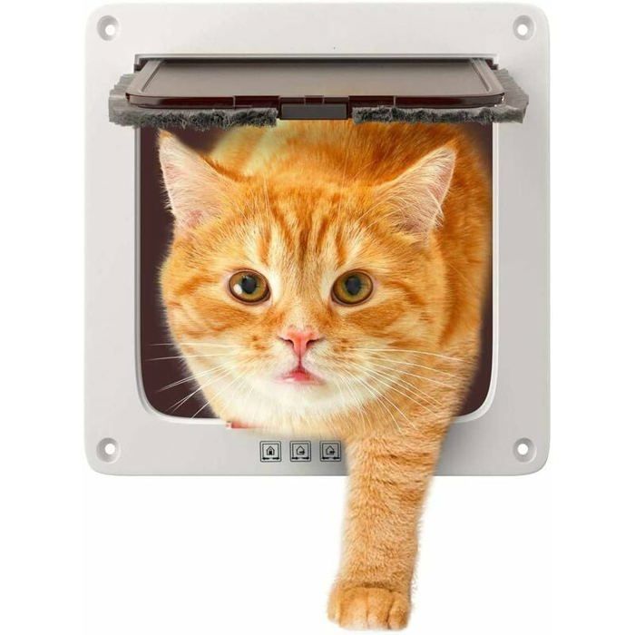 Chatière à fermeture magnétique 4 positions pour chats et chiens de petite taille-S