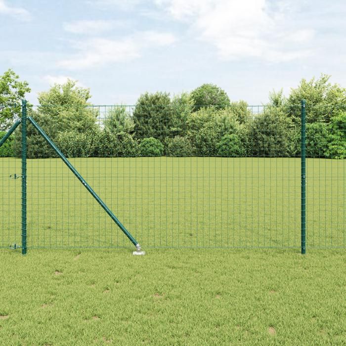 vidaXL Piquets de clôture 26 pcs Ø32 mm 150 cm Acier galvanisé