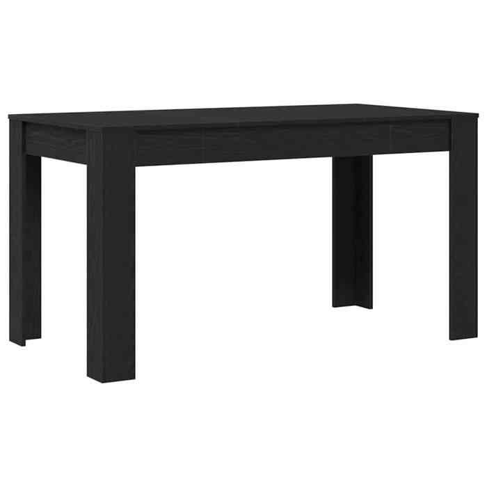 （Noir）Table de salle à manger 4 places - bois aspect - en chêne noir 140x745x76 cm en bois dingénierie SOLDES53853