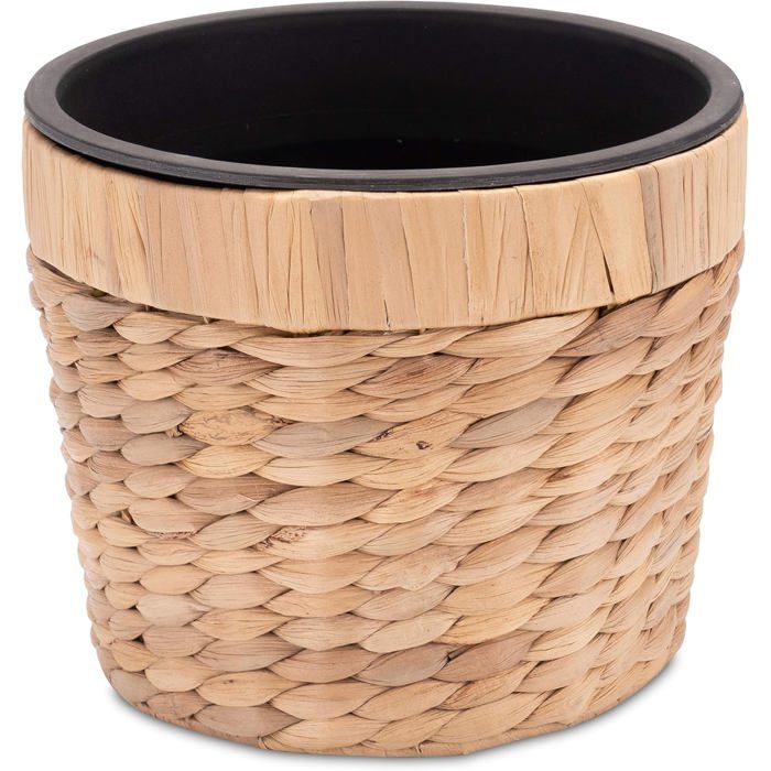 Decorasian Pot De Fleurs En Jonc De Mer - Cache-Pot Tressé - Panier à Plantes Décoratif Avec Insert En Film Plastique Dans Le Style Boho - Natuel/Rouge - 21cm Decorasian Pot De Fleurs En Jonc De Mer - Cache-Pot Tressé - Panier à Plantes Décoratif Avec Insert En Film Plastique Dans Le Style Boho - Natuel/Rouge - 21cm