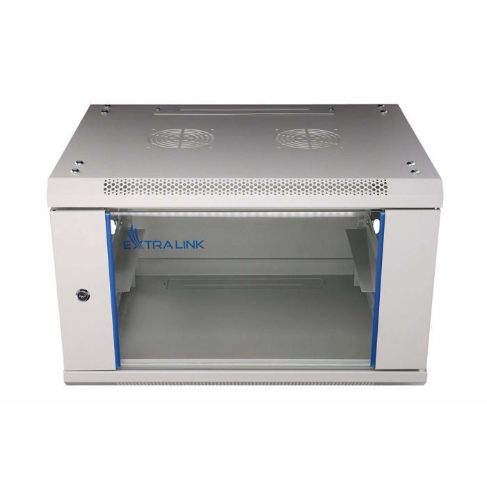 Rack mural 6U - Extralink - EX.8550 - Gestion câbles - Ventilation - Gris