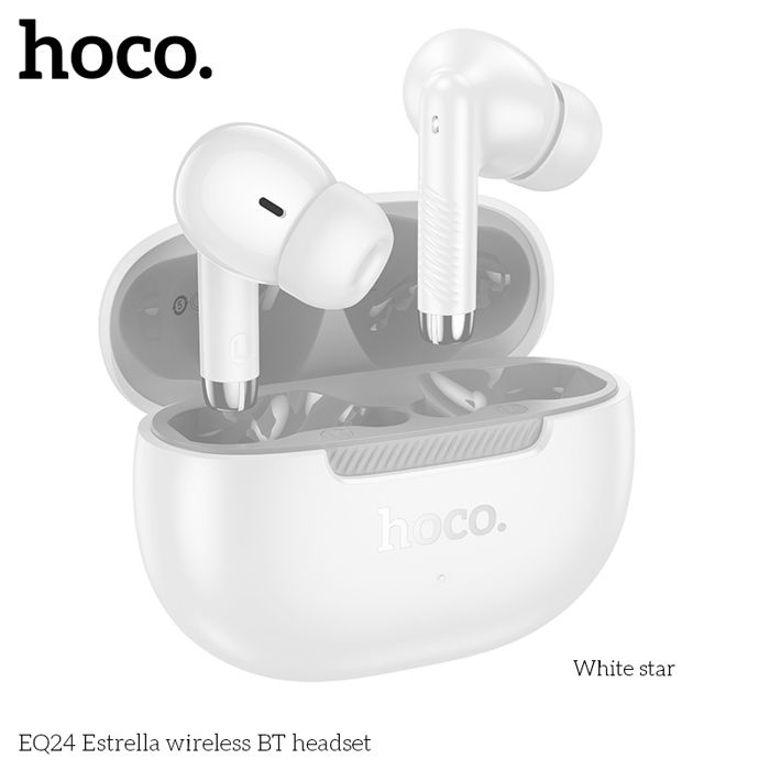 Écouteurs Bluetooth sans fil - HOCO - EQ24 - Blanc - Bluetooth 5.4 - 28h autonomie (étui 320mAh)