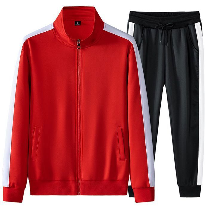 Survêtement Homme 2 Pièces Col Montant Vintage - Sweats Et Pantalons Décontractés Grandes Tailles