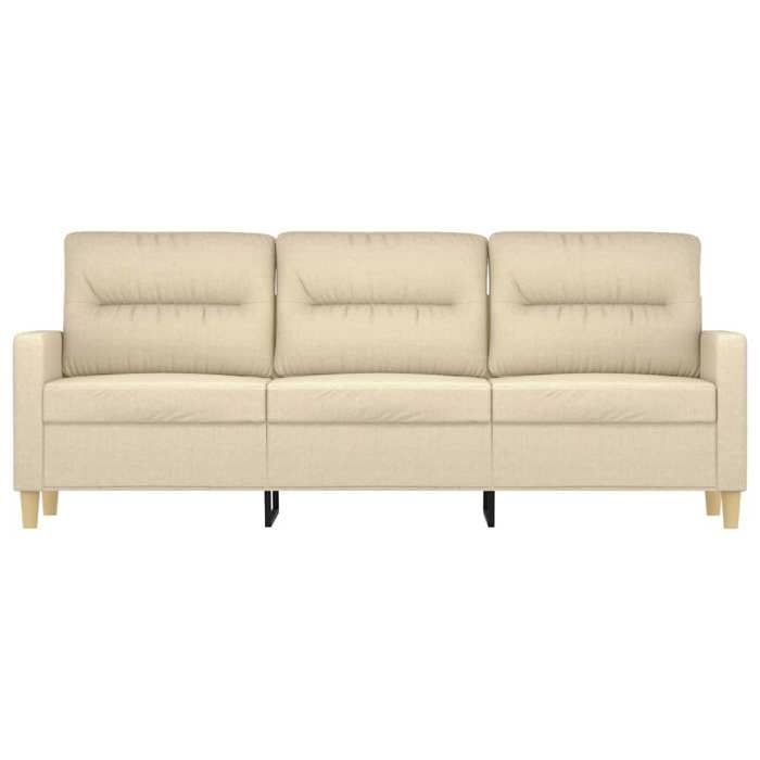 Canapé 3 places - MANGO - Crème - 180 cm - Tissu polyester - Cadre en métal - Rembourrage en mousse - 198x77x80 cm Canapé 3 places - MANGO - Crème - 180 cm - Tissu polyester - Cadre en métal - Rembourrage en mousse - 198x77x80 cm