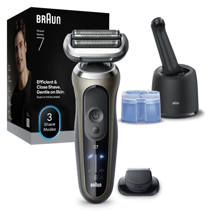 Rasoir électrique homme Braun Series 7 72 C7200CC Rasage de près Tête Flex 360° 3 modes de rasage