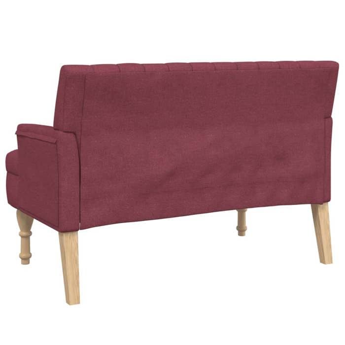Black Friday Banc salon - JILL - Banquette/Coffre - avec coussins rouge bordeaux 113x64 5x75 5 cm - tissu BB325