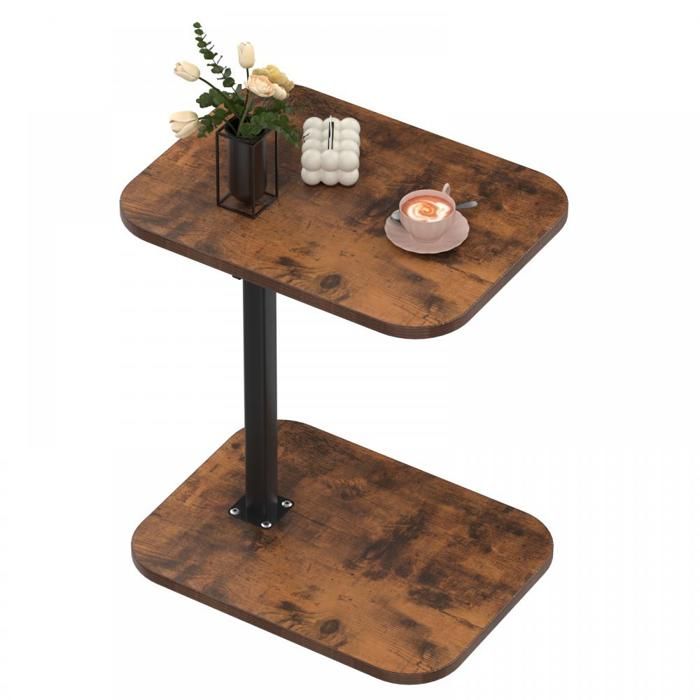 SUPFINE Table d’appoint Bout de Canapé de Salon Table de Chevet Réglable en Hauteur Bureau dordinateur 40 × 30 × 43-72cm
