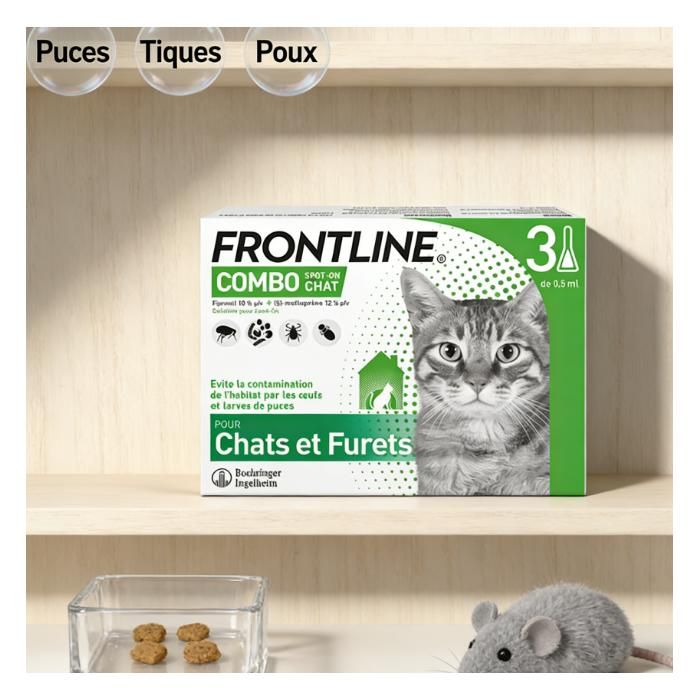 Meilleurs prix pour FRONTLINE Combo Spot-on Chat 3 pipettes contre les puces et les tiques