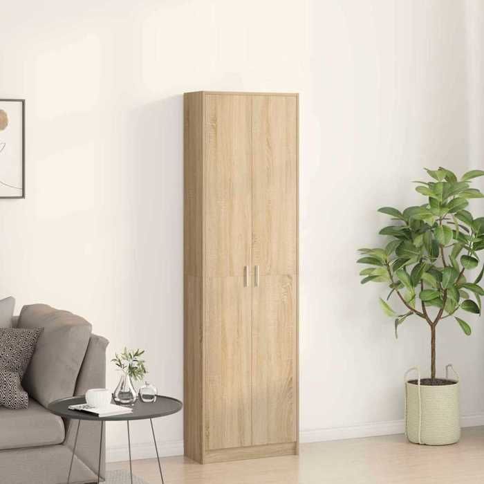 Moderne Armoire/Cabinet BURKE pour salon/chambre Chêne Sonoma 55x25x189 cm Bois dingénierie AA3439