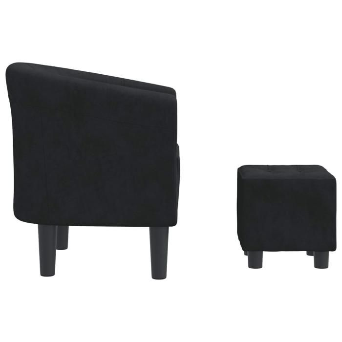 TOP 2026 Chaise cabriolet avec repose-pied - pour 1 personne - noir velours - 70x56x68 cm FF4580