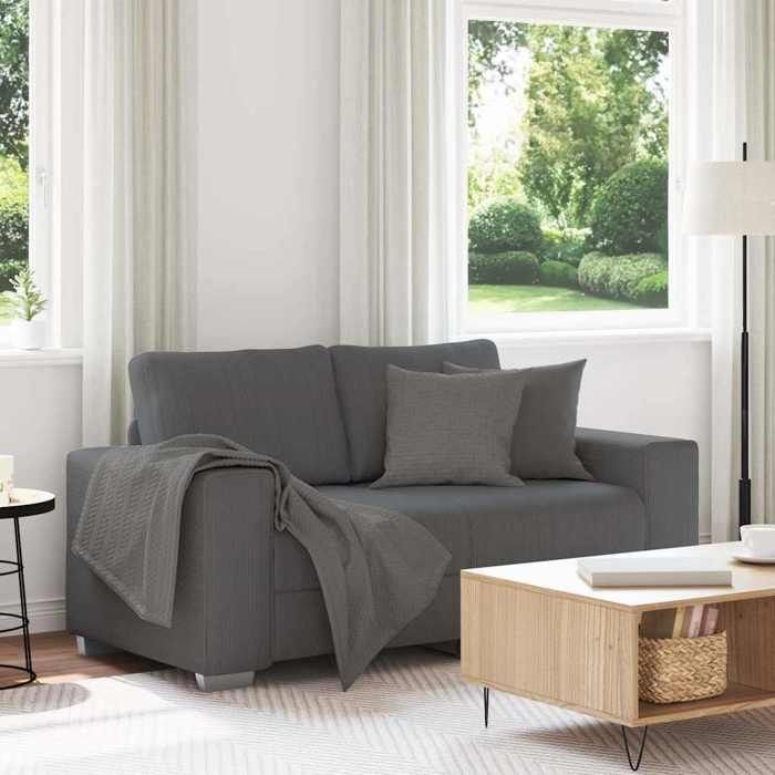 NEW 2026 Canapé moderne - Design ergonomique - pour salon - causeuse gris foncé 160x77x82 cm tissu velours côtelé L2663