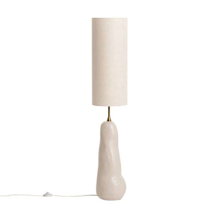 sweeek - Lampe sur pied intérieur céramique et tissu Ø27cm AURO sweeek - Lampe sur pied intérieur céramique et tissu Ø27cm AURO