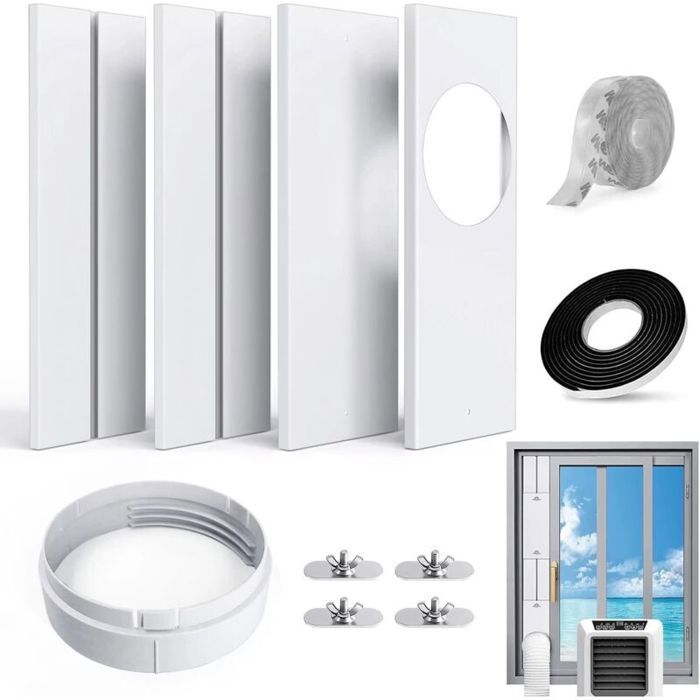 Kit universel pour fenêtre coulissante de climatiseur portable adaptateur de tuyau dévacuation 150 mm joint PVC réglable