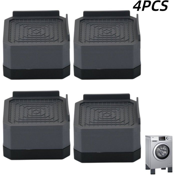 Cales Rehausseur Meuble Antidérapantes 4 Pièces 8 5 x 8 5 x 4 cm Amortisseur Chocs Pour Pieds Machine À Laver Canapé Bureau Gris