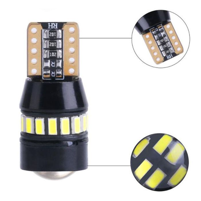 10pcs t10  - Nearful -  led ampoules voiture 12v lampe w5w 194 168 2825 xénon 6000k 2835 chipset phare auto veilleuse canbus anti er