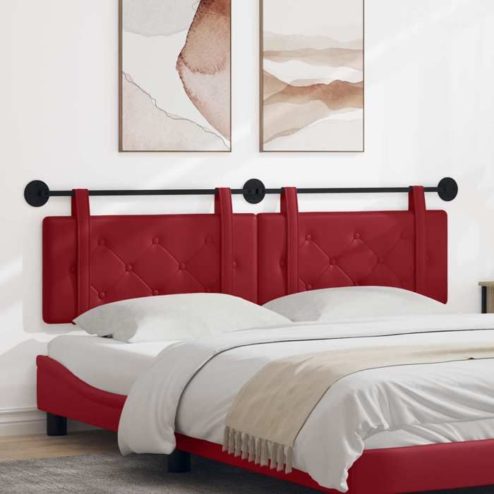 vidaXL Tête de lit suspendue Bordeaux Simili cuir 42031735