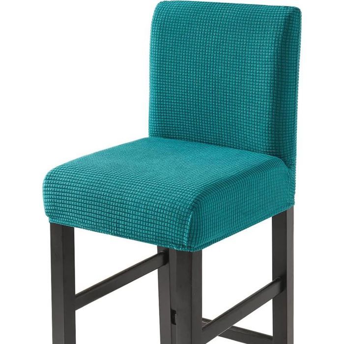 Housses de Chaise de Tabouret Couvre Chaise de Bar Extensibles Housses Chaise à Dossier Bas Lot de 4 Lac Bleu