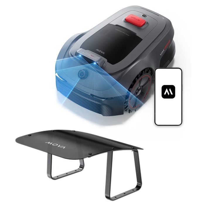 MOVA ViAX 500 Robot Tondeuse sans fil périphérique UltraEyes 2.0 LiDAR 360°+vision IA jusquà 500m² pente 40% abri
