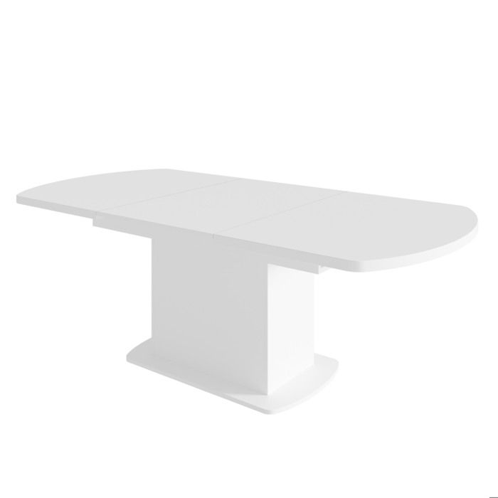 Table à manger extensible ovale - Blanc - Avec rangement - 200 x 80 x 75 cm