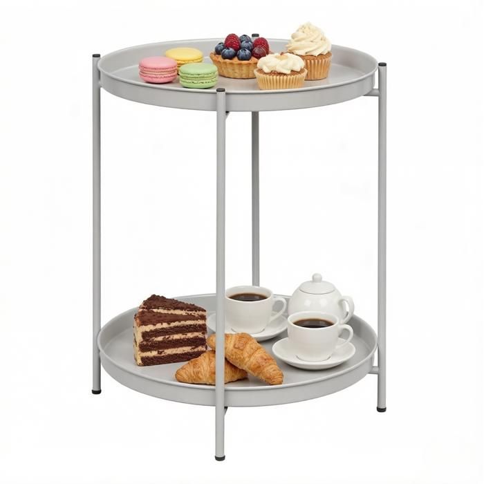 Table d’appoint ronde polyvalente table basse salon chevet support de plantes design sobre et élégant