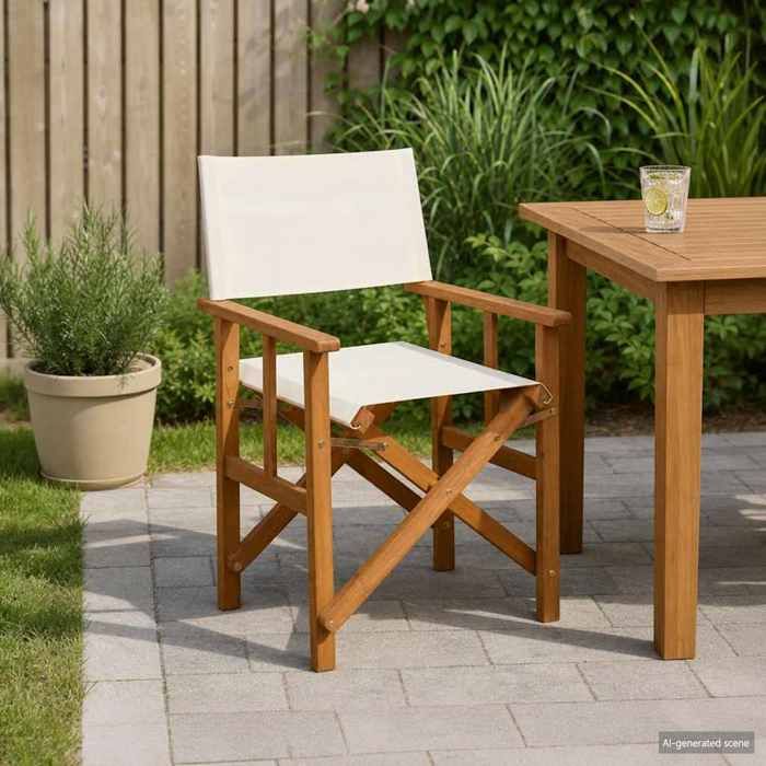 Chaise de Metteur en Scène - COCO - Siège Patio/Terrasse - bois dacacia massif - 55 x 56 x 88 cm - pliable 811506