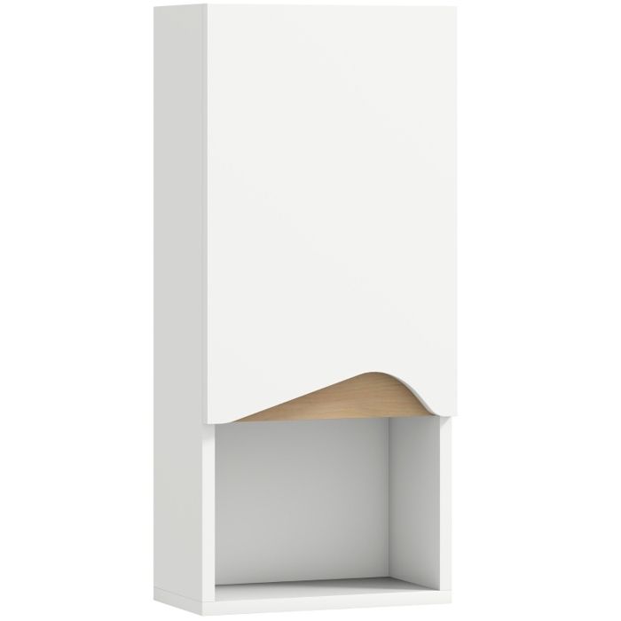 Armoire murale de salle de bain – Blanc – 1 porte soft-close niche ouverte – 30 x 17 x 67 cm