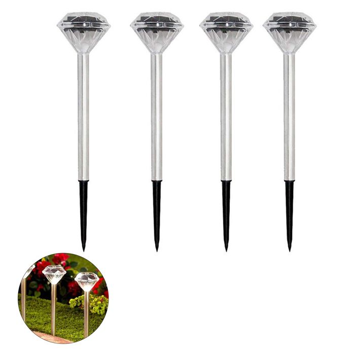 Lampe Solaire Diamant LED Jardin - Fenvox - IP65 Étanche Décoration Extérieure Piquet Sol Pelouse Parc Éclairage Paysager Créatif