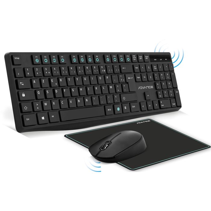 ADVANCE – Pack ELITE WIRELESS COMBO - Clavier et Souris Sans Fil + Tapis  AZERTY Slim Design - Cdiscount Informatique