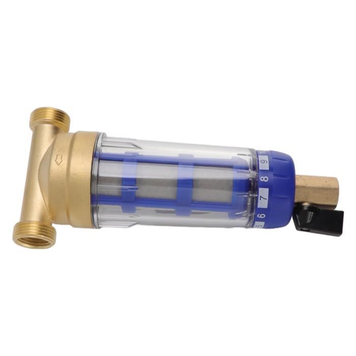 Filtre à Eau à Sédiments Rotatif - Préfiltre En Cuivre, Lavage à Contre-courant, Filetage 3/4", Précision 40-80 Microns - 11