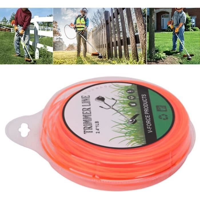 Fil Pour Débroussailleuse Husqvarna - 2,4 Mm X 12 M - Couleur Orange Et Gris