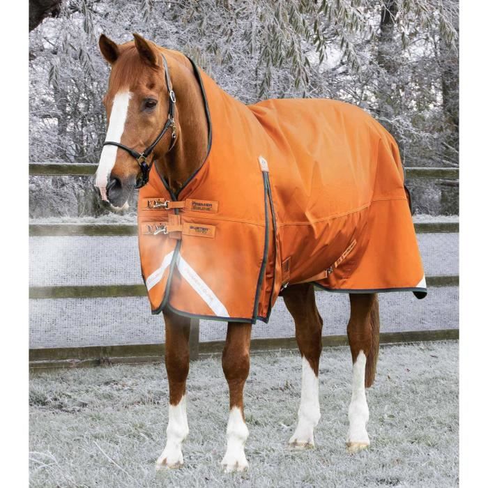 Couverture Cheval Challenger 52 – Hiver, Chaude, Imperméable, Orange/noir/gris, Neuve
